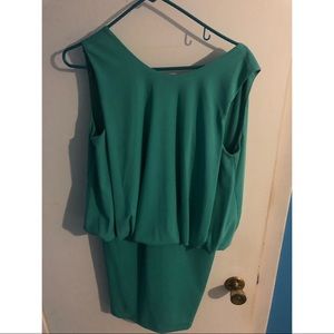 Teal backless short dress